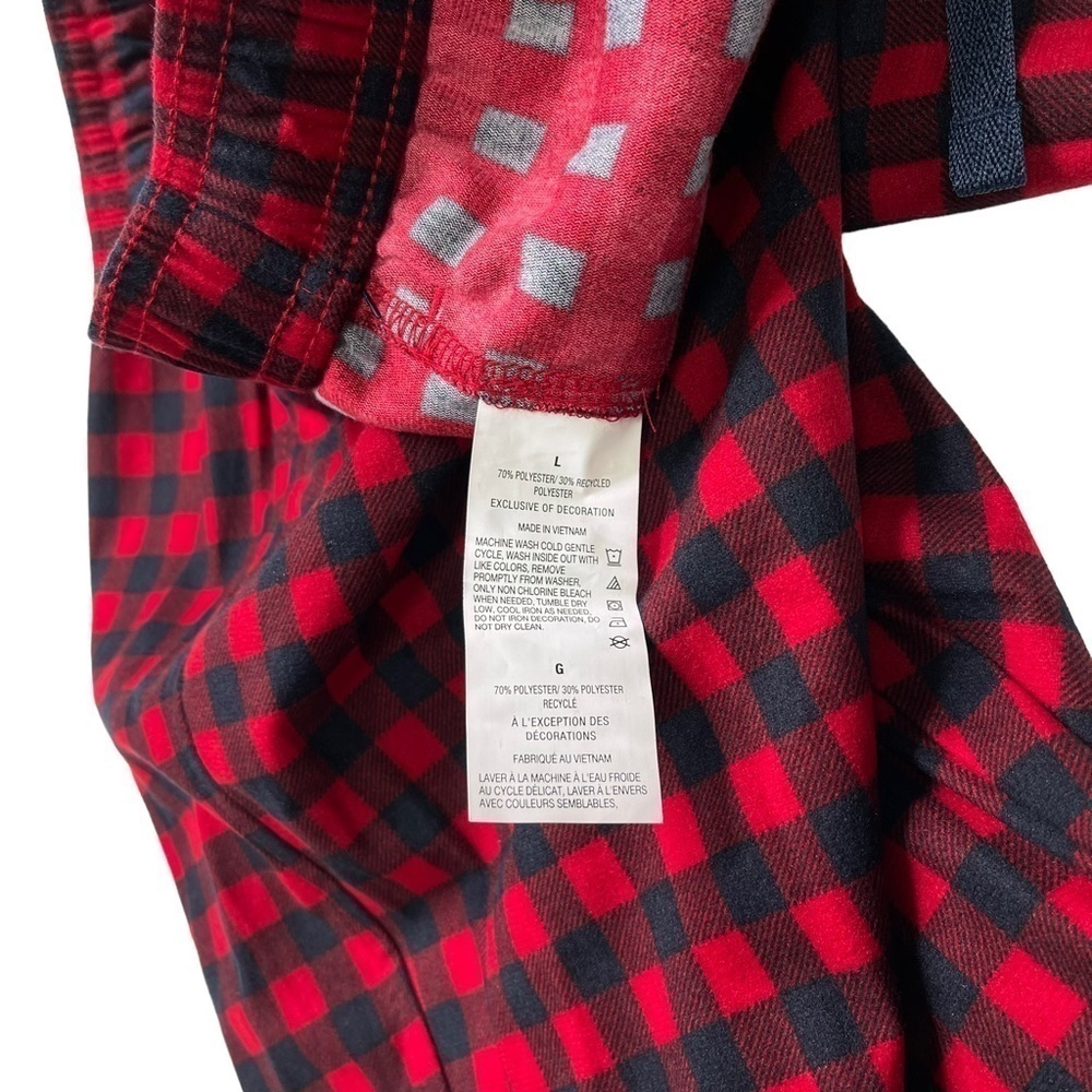 Nautica Cozy Fleece Polyester Red Plaid Mens Pajama Pants Size Large - Picture 9 of 12